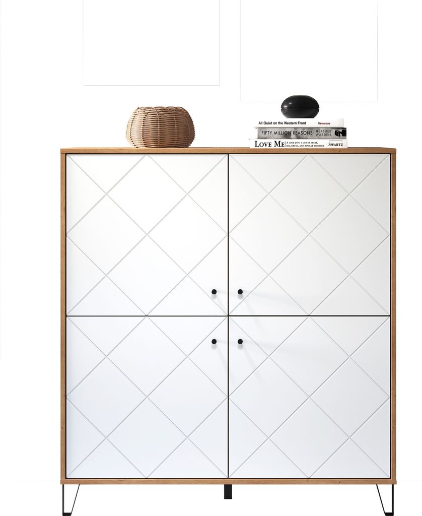 trendteam Wohnen Highboard Touch Artisan Eiche Melamin/Weiß Produktbild 6