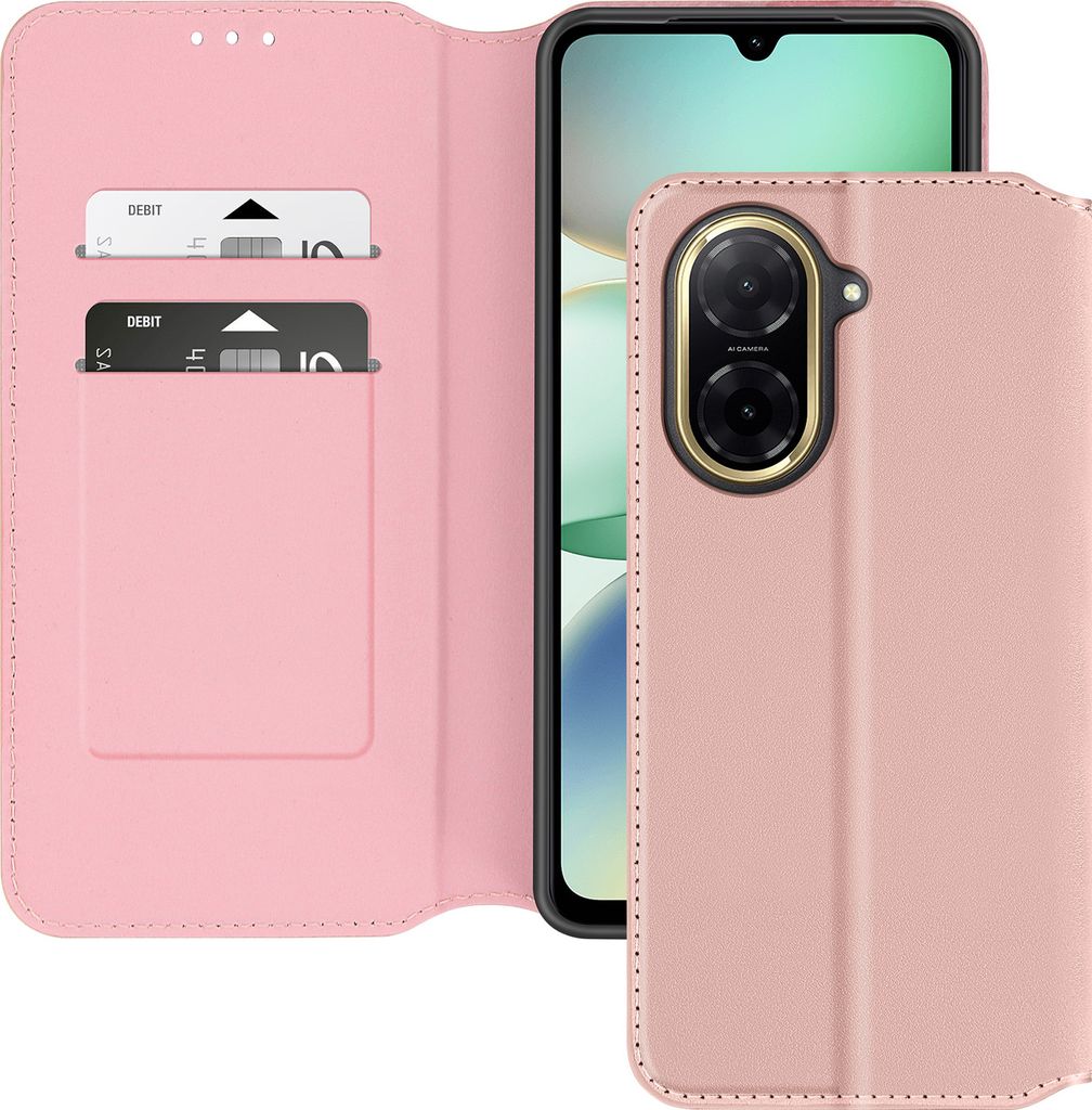 Avizar, Hülle Redmi A5 Kartenfach mit Videoständer, Rosegold