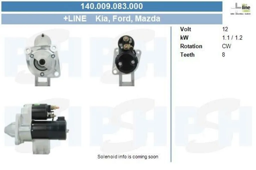 BV PSH Starter Ligne 140.009.083.000 Démarreur Robuste Longue Durée