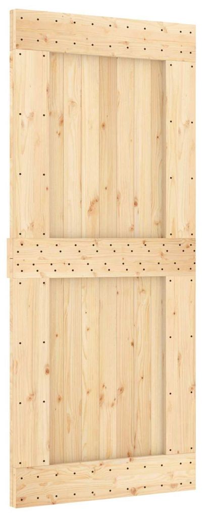vidaXL Schiebetür NARVIK Natürlich und Schwarz 90 x 210 cm (213,5 cm)