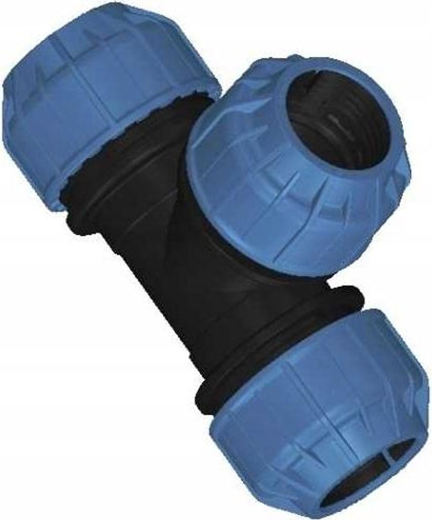 ALFA | Raccord PE réducteur 25x20x25 - Noir et bleu - Image du produit 
