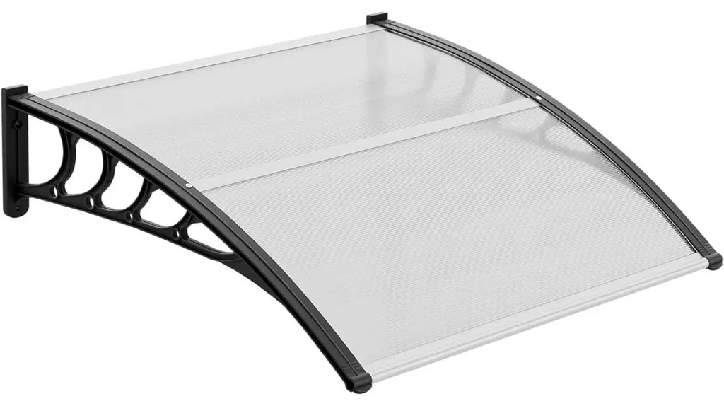 Auvent de porte en cristal transparent 120x80cm résistant aux chocs