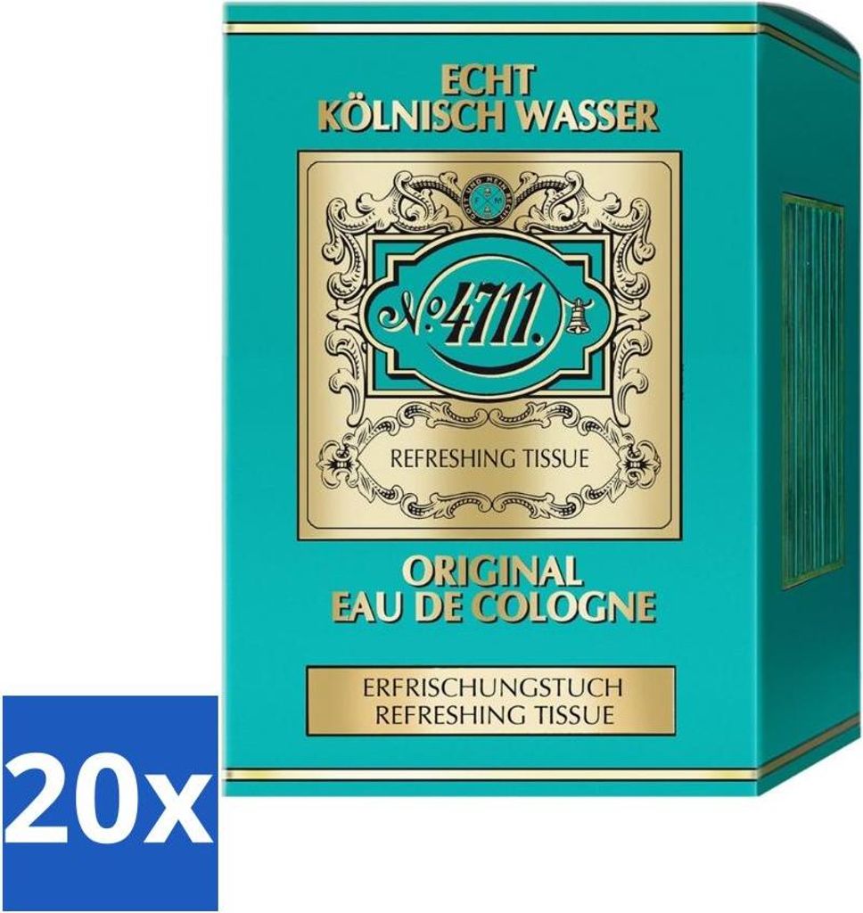 4711 – Echt Kölnisch Wasser – Original Eau de Cologne – Erfrischende Tücher – Zitronenduft – 10 Tücher - Vorteilspack - 20 Stücke