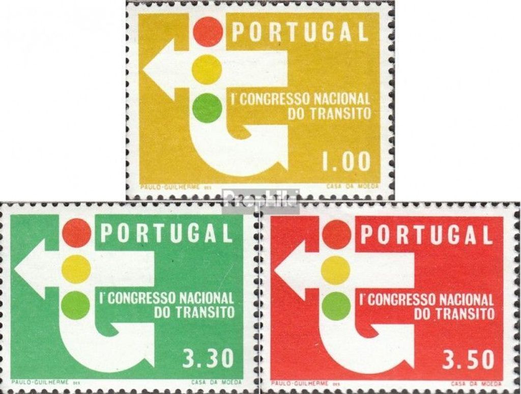 Briefmarken Portugal 1965 Mi 974-976 (kompl.Ausg.) gestempelt Verkehrskongreß
