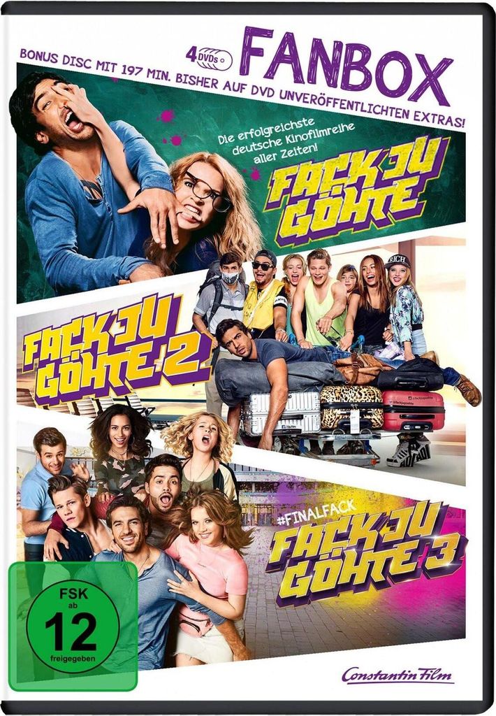 A collage of images from the 'Fack Ju Göhte' movie franchise, presented as a fan box set.