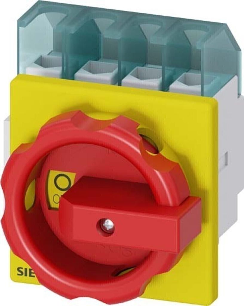Siemens 3LD21031TL53 Not-Ausschalter 4p 25A 400V 9,5kW Frontbef. 4lochbef.