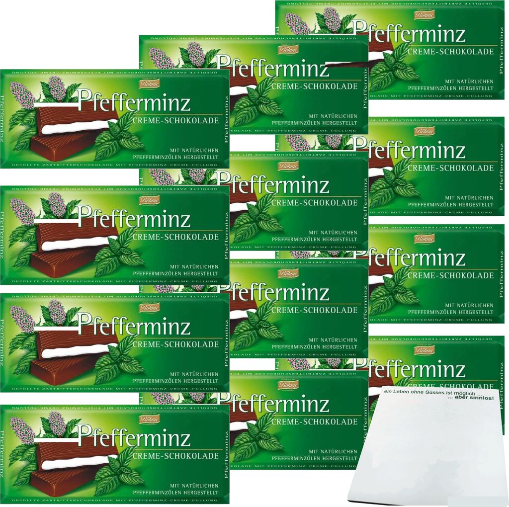 Pfefferminz Creme-Schokolade 12er Pack (12x100g Packung) + usy Block