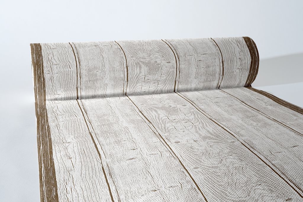 Airlaid Tischläufer Holz/Wood, 40 cm x 24 m , 1 Stück - Mank - Holzdesign, Shabby Chic, Cottage Style