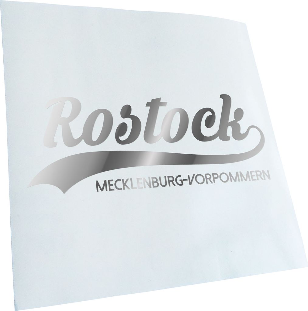 Kiwistar - Autoaufkleber - Rostock Mecklenburg-Vorpommern - Chrom - 30x11cm - Aufkleber für Auto, Laptop, Fahrrad, LKW, Motorrad mehrfarbig JDM De...