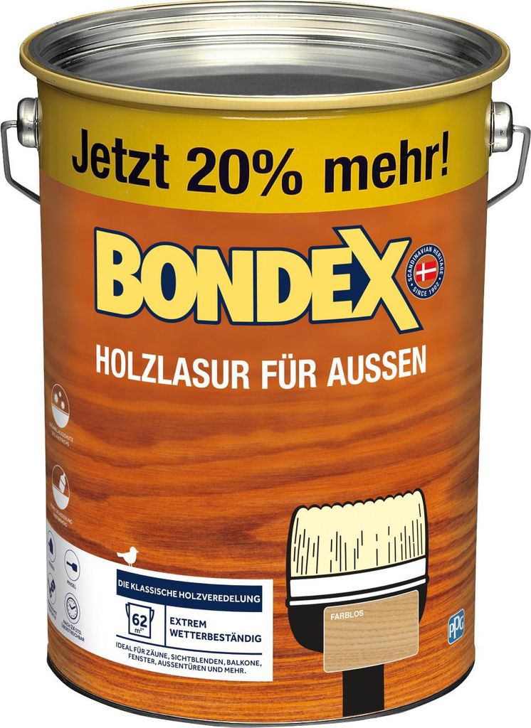 Bondex Holzlasur 4,8 L farblos Produktbild 