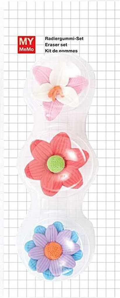 Radiergummi-Set 3D Blumen 1