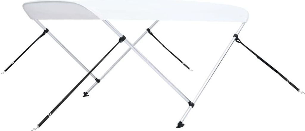vidaXL 2-Bow Bimini Top Bianco 150x120x110 cm Immagine del prodotto 