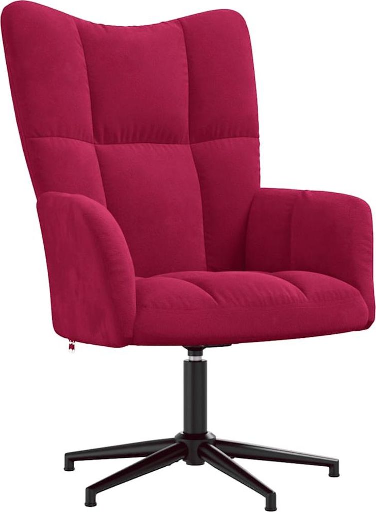 vidaXL Fotel Relax aksamitny w kolorze czerwonego wina Zdjęcie produktu 