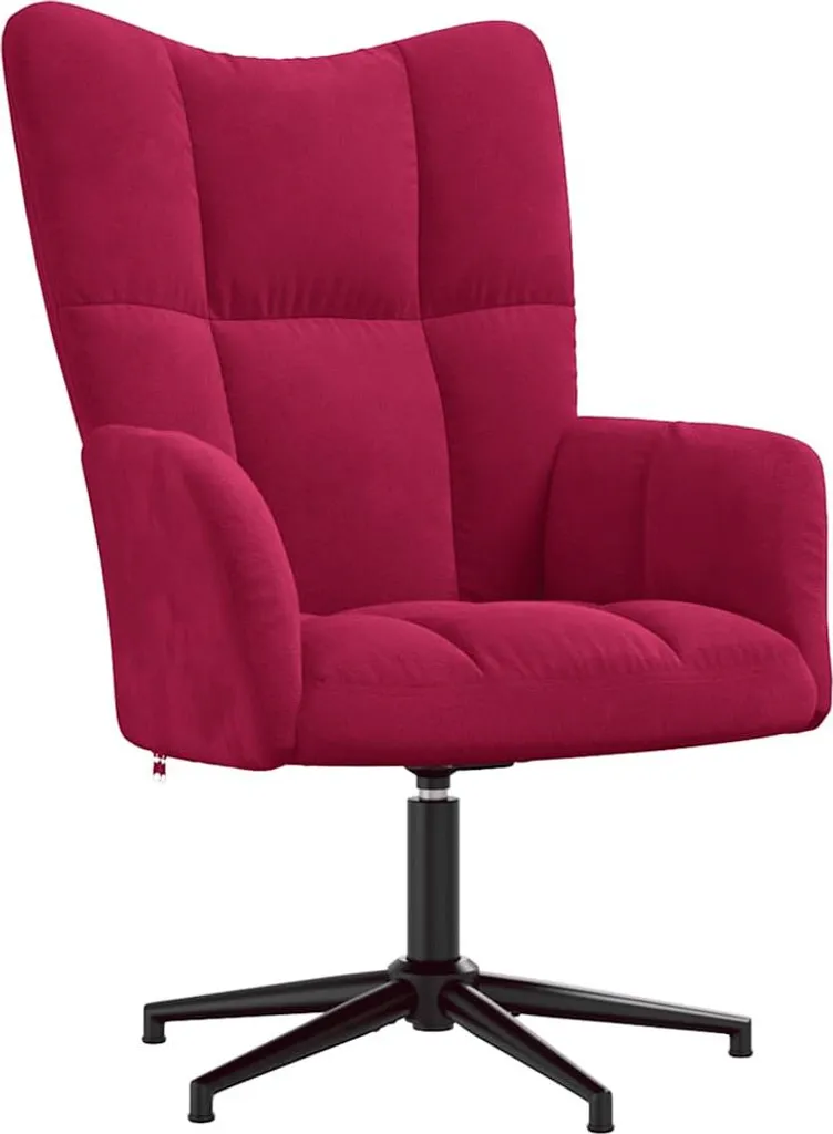 vidaXL Poltrona Relax Velluto Rosso Vino - Sedia Design Elegante Living