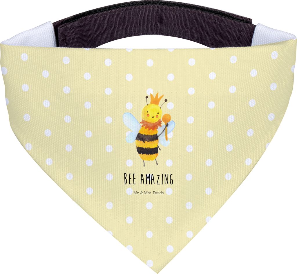 Mr. & Mrs. Panda Schal Hund Biene König - Gelb Pastell - Geschenk, Halstuch Für Hunde, Hundehalstuch, Bandana, Tuch