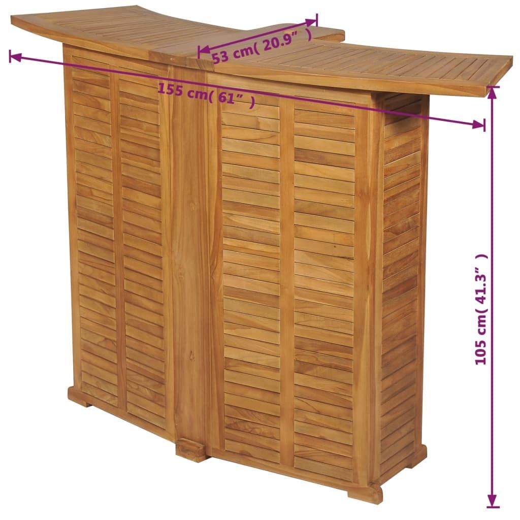 vidaXL Skládací barový stůl 155x53x105 cm Masivní teakové Obrázek produktu 