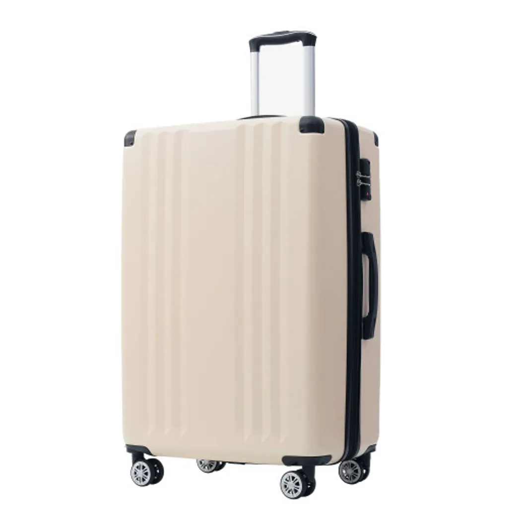 Trolley Rigido AIORBER 56x37x22 | Bagaglio a Mano Crema ABS TSA