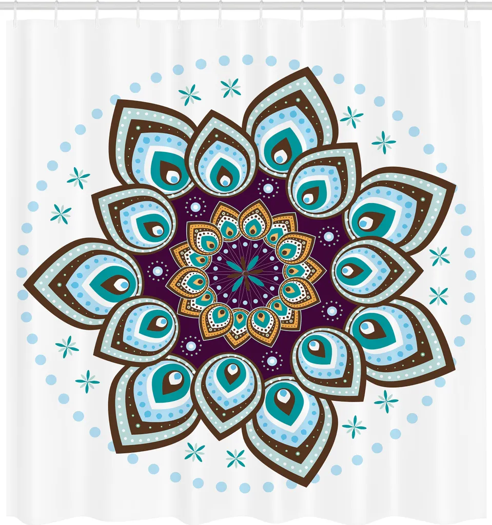 Tenda Bagno Mandala Spirituale ABAKUHAUS 175x220 - Loto Boho Zen