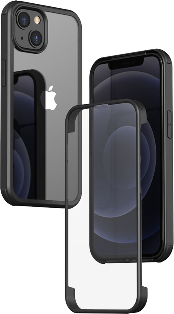 Valenta Full Cover iPhone 13 Hülle Gehärtetes Glas Backcover Stoßfest - Schwarz