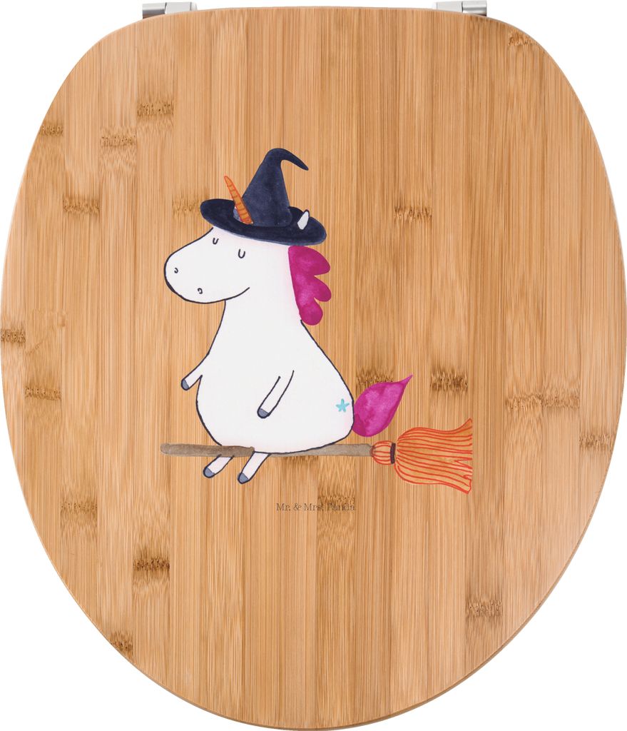 Mr. & Mrs. Panda WC Deckel Einhorn Hexe - Transparent - Geschenk, Engel, klo, Freundin, Deko, WC-Sitz, Einhörner, Toilettendeckel, Frau, Sitz, Klo...