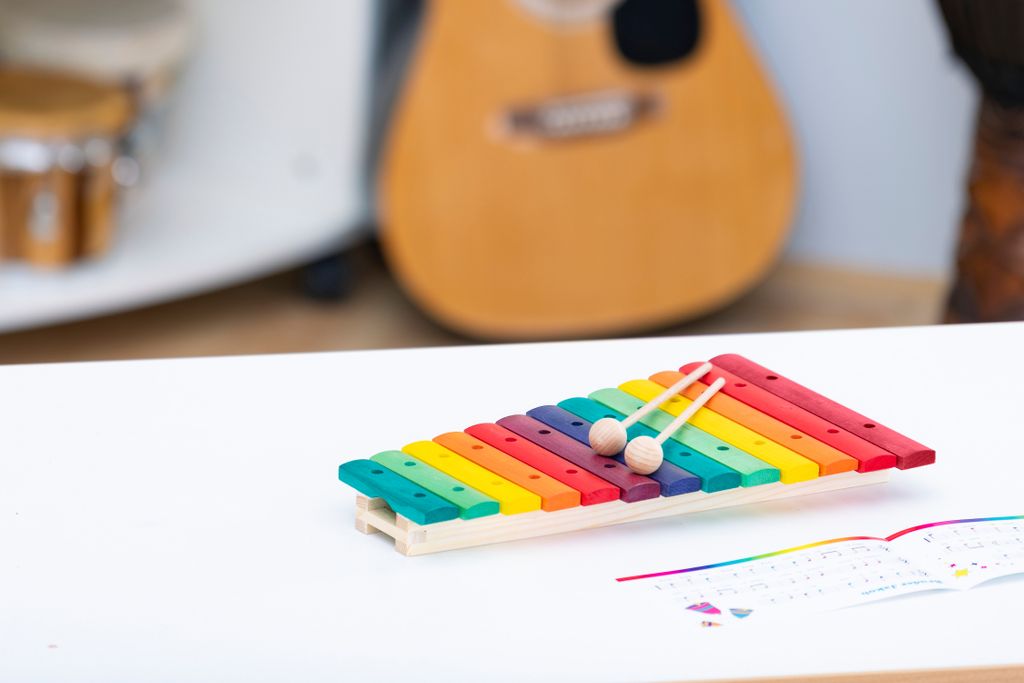 Goldon, Buntes Xylophon, Kinderxylofon, Musik, Musikunterricht, Schule, Instrument
