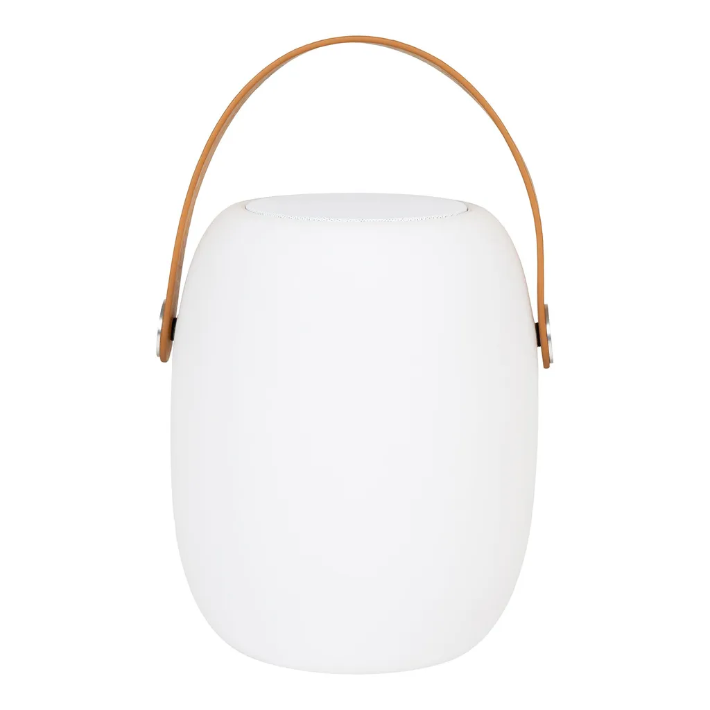 Lanterne de jardin LED rechargeable Cardiff blanche et haut-parleur - 5