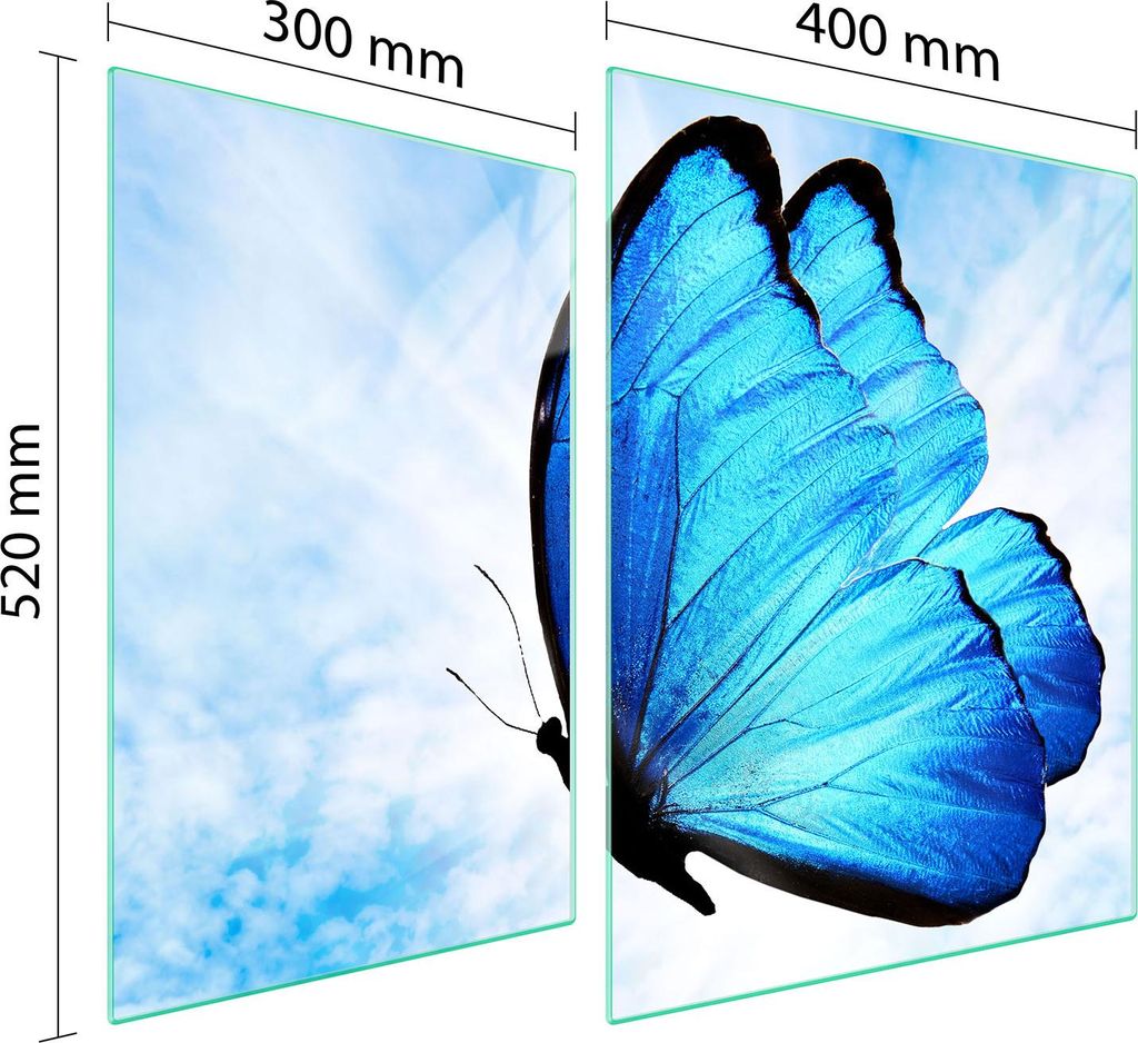 Glasschutzplatte Für Herd 70X52 Butterfly