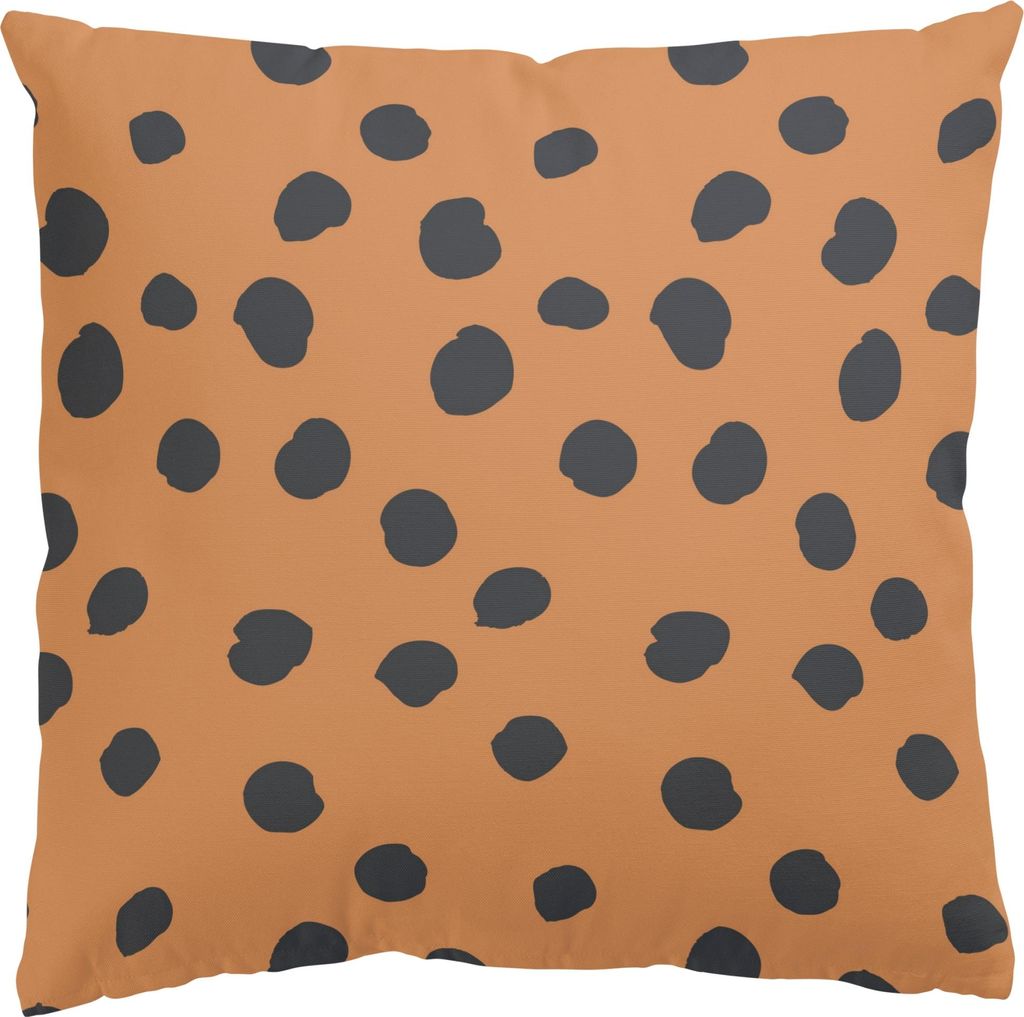 Dekokissen Muster drinnen / Indoor Zierkissen Canvas waschbar Punkte orange Abstrakt Sofakissen mit Füllung