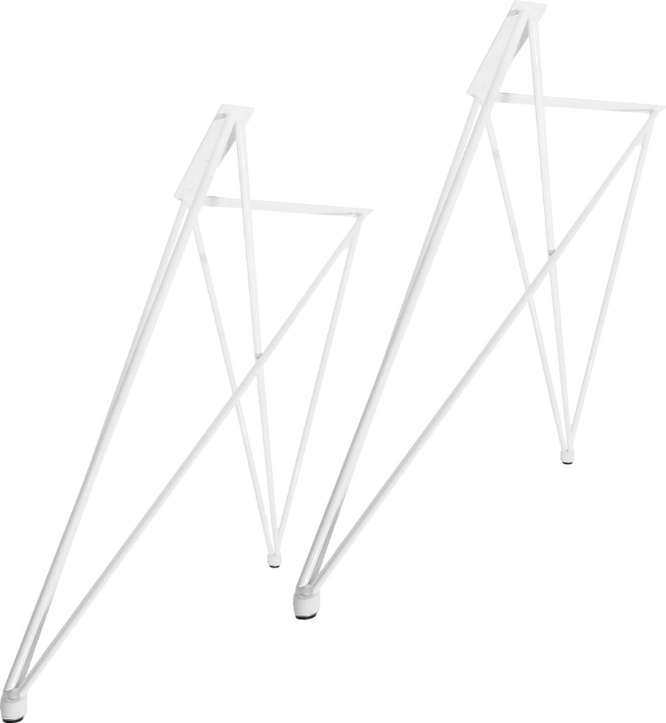 Natural Goods Berlin Tischgestell X ADJUSTABLE, Tischkufen, Tischbeine, Tischgestell, Bankbeine, Weiß, 72 cm, 2 Stück