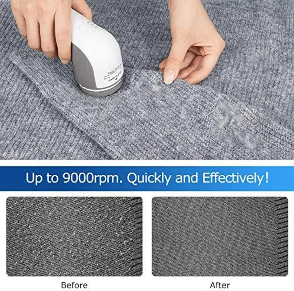 Rasoio Elettrico Per Tessuti 2 In 1, 2600 MAh Ricaricabile USB-C, Rimuove Pilling E Pelucchi Da Maglioni E Divani - 3