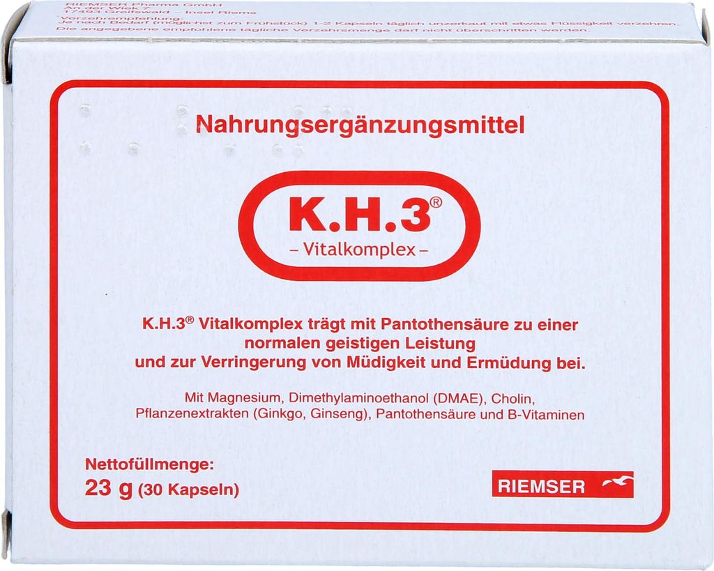 K.H.3 Vitalkomplex Kapseln, 30 St. Kapseln Produktbild 