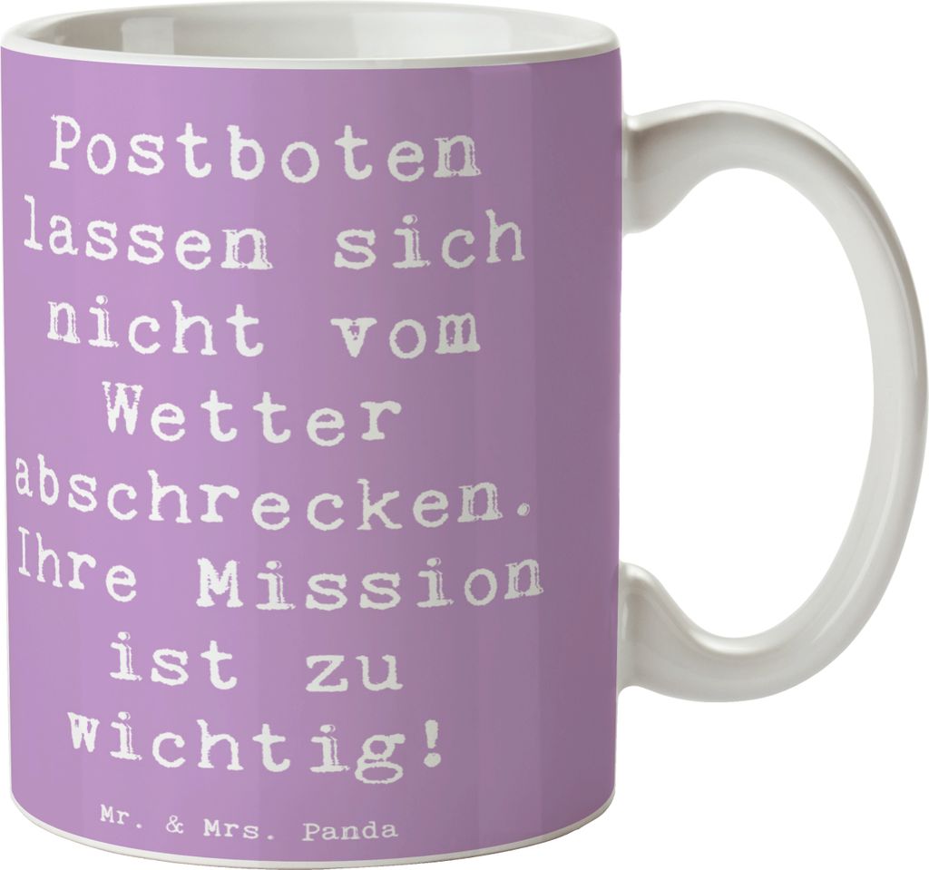 Mr. & Mrs. Panda Kaffeebecher Spruch Postbote Held - Produktbild 