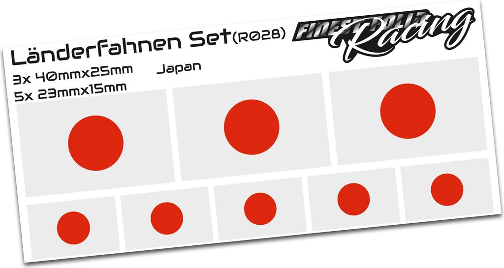 8er Set Länderfahnen Aufkleber "Japan" Sticker Flagge Auto Produktbild 