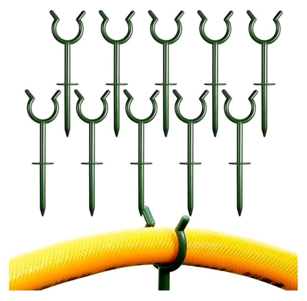 Schlauchführungen für den Garten, Rasenschoner Schlauchhalter Set | Bewässerungshalterung Spieß für Garten und gepflasterte Wegkanten