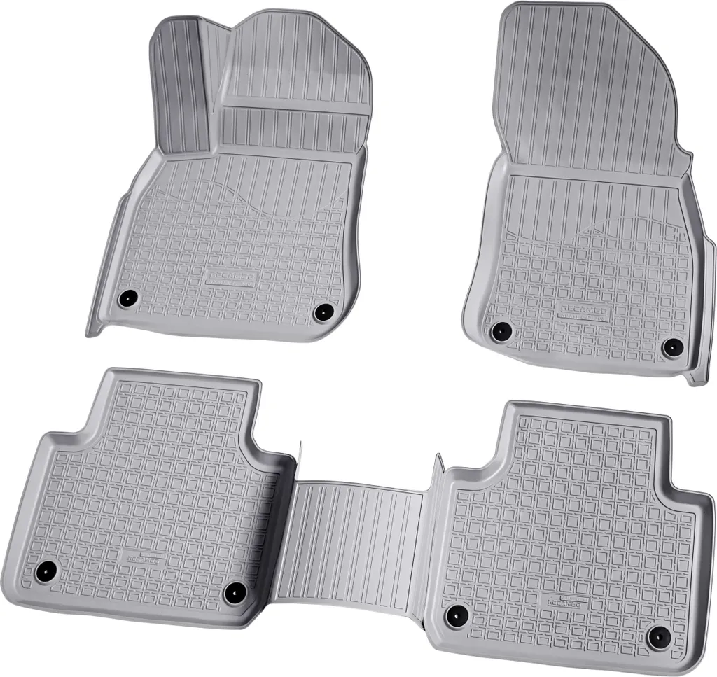 tappetini in gomma 3D per VW Touareg | tipo CR7 | anno dal 2018> | grigio con bordo