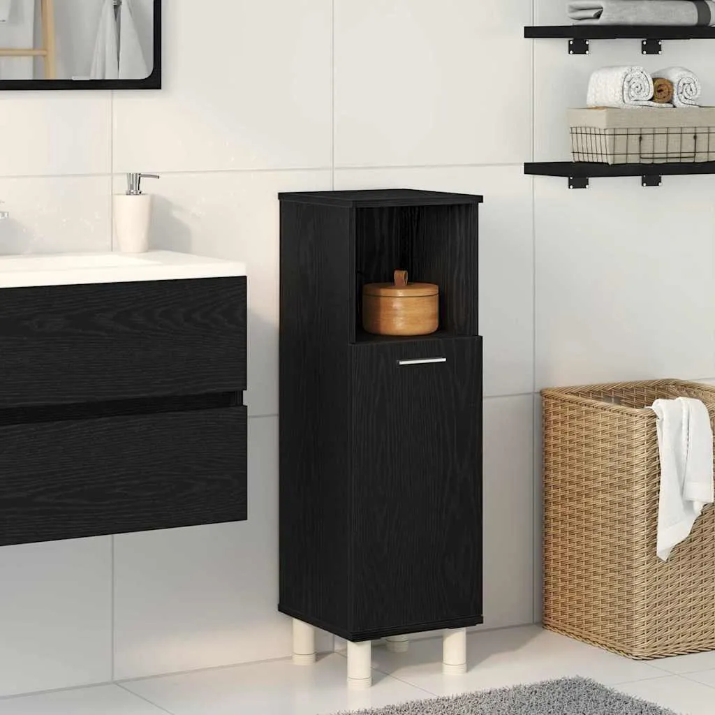 Mobile Bagno per Famiglia Rovere Nero 30x30x95 | Maison Exclusive