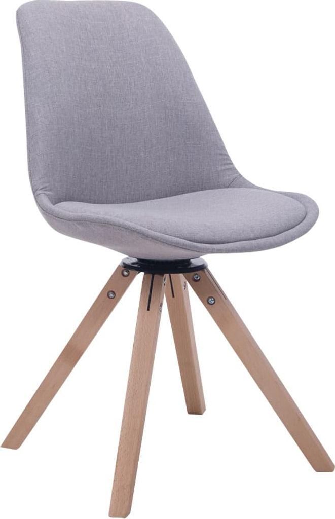 Besucherstuhl Stoff - Gastgeberstuhl - Bequeme Sitzgelegenheiten und exklusive Optik Farbe: Grau | Kleidungsfarbe: Natur