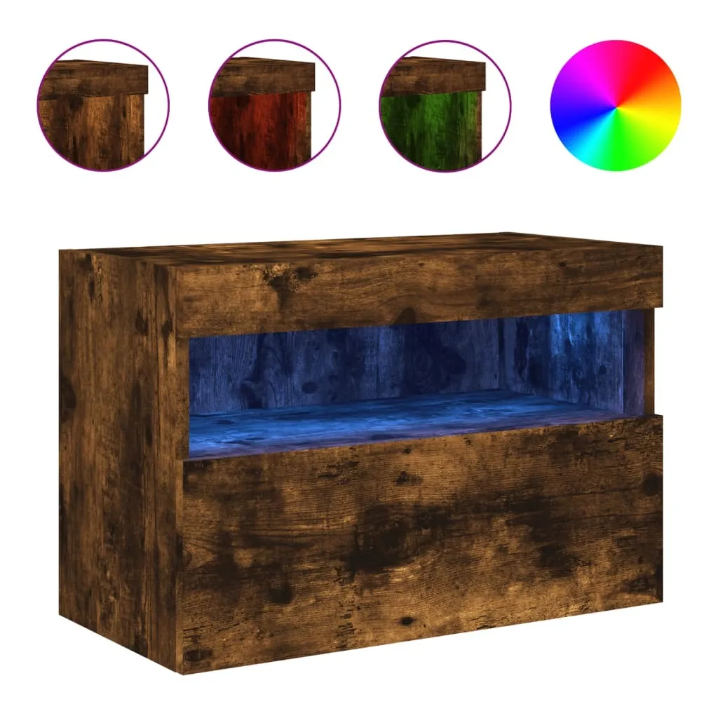 SYFAX Mobile TV Rovere Fumo LED: Crea la tua Oasi di Relax in Soggiorno