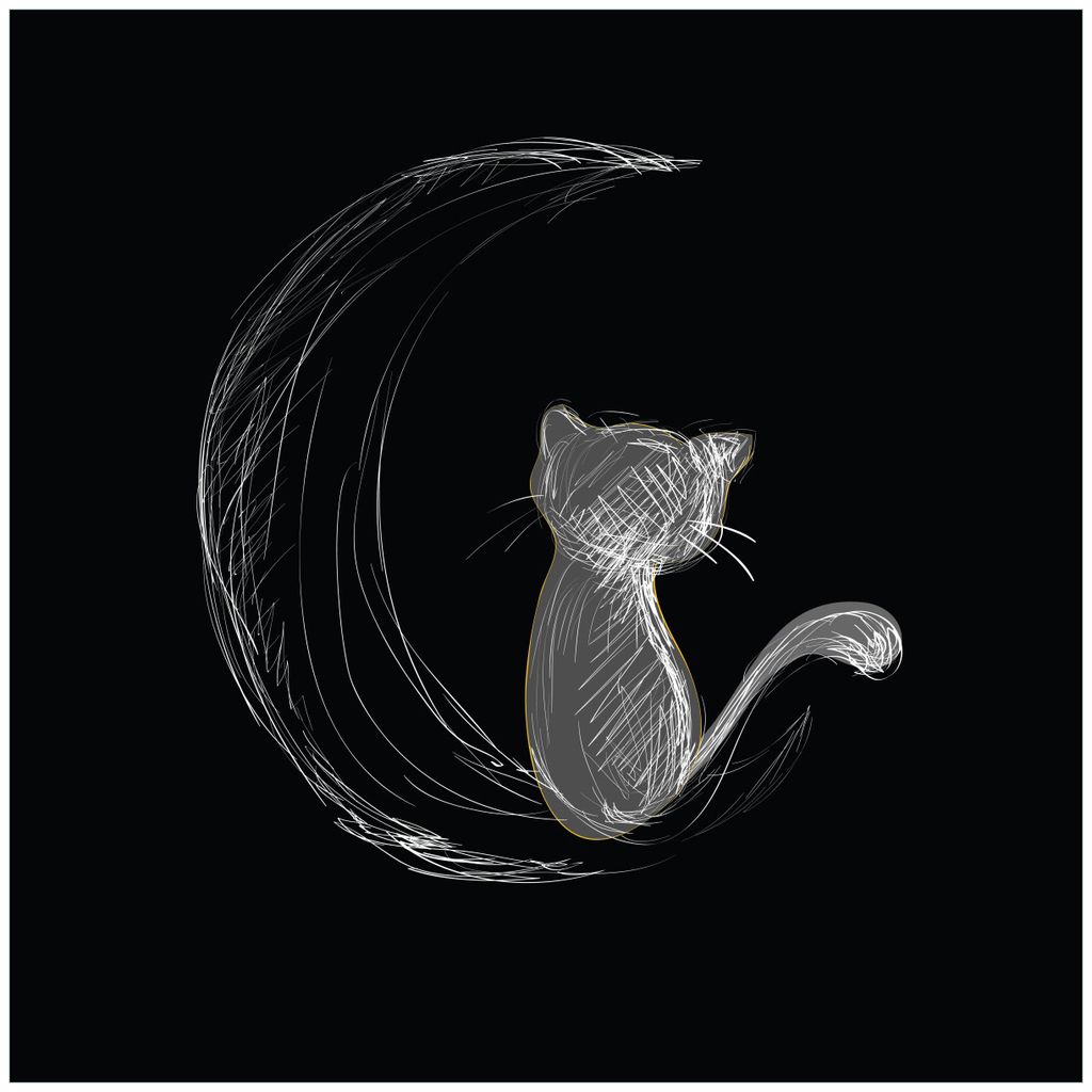 Wallario Möbeldesign - Glasplatte, Schutzplatte mit Motiv - geeignet für Ikea Lack Tisch, Größe: 55 x 55 cm, Motiv: Katze sitzt auf dem Mond -...