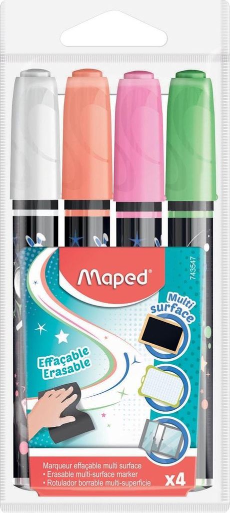 Maped NonPermanent Marker Multisurface 4er Kunststoffetui