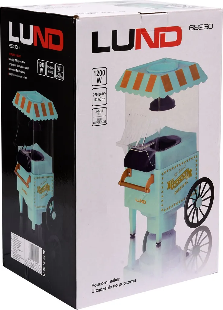 Machine à pop-corn pour soirée cinéma - LUND 1200W rapide 3 min