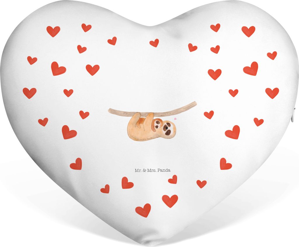 Mr. & Mrs. Panda Sofakissen Faultier Kind - Weiß - Geschenk, Liebeskissen, Mama, Mom-life, Mutter, Kuschelkissen, dekoartikel, Herzkissen, Kinder,...