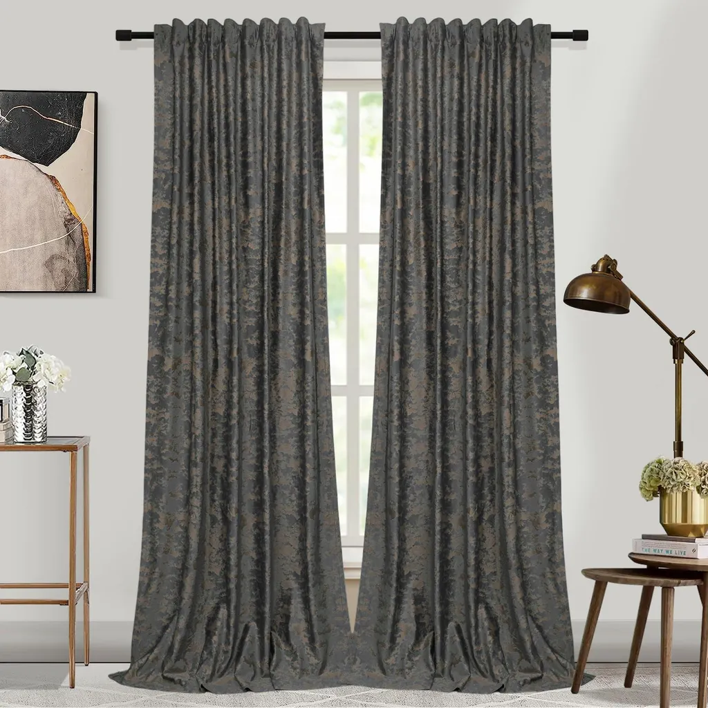 Coppia Tende Velluto Oscuranti Professionali 132x244cm Grigio Scuro
