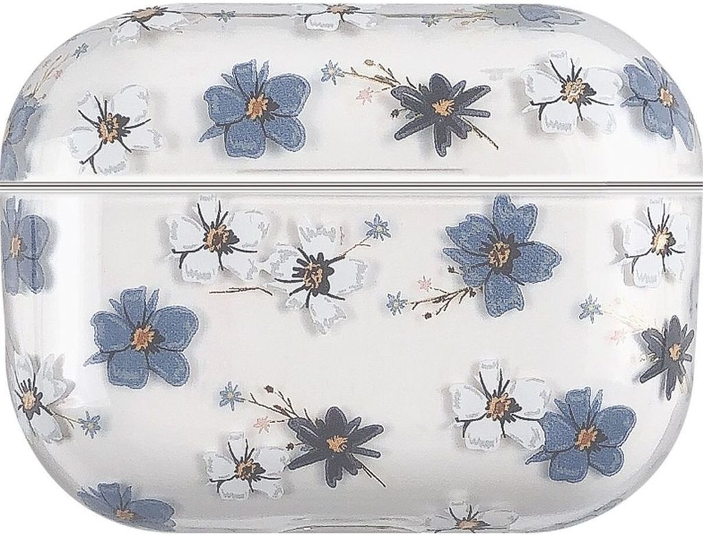 Mobigear Design Apple AirPods Pro 2 Hardcase Hülle - Blue White Flowers