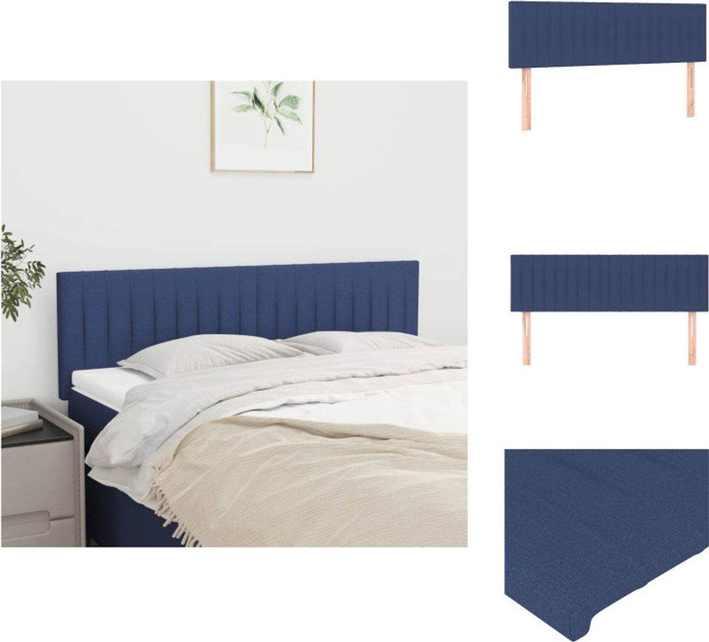 vidaXL Kopfteile 2 Stk. Blau 72x5x78/88 cm Stoff - Kopf- & Fußenden