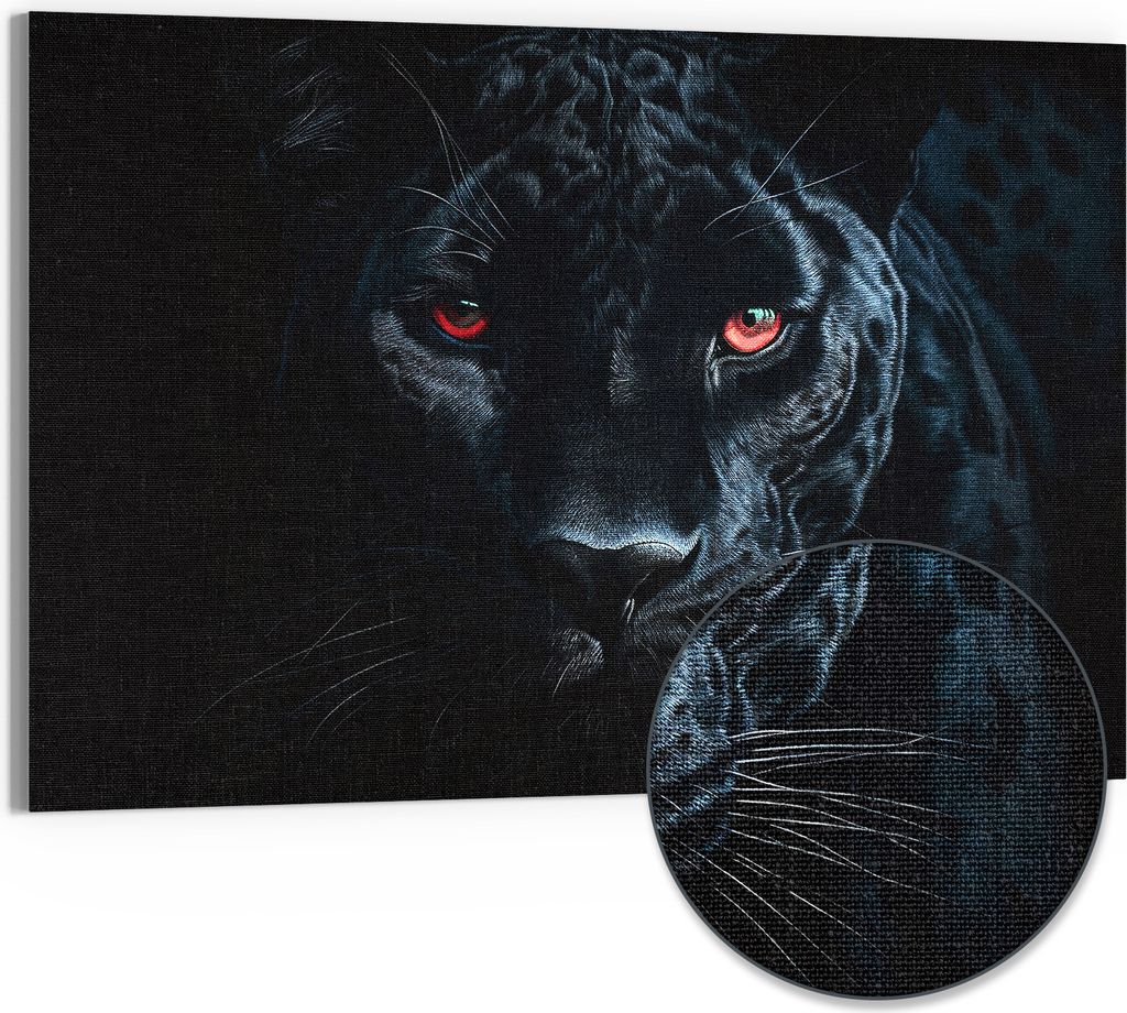 DEQORI Hybrid Leinwand Bild 90x60 cm 'Mystische Anmut' Wandbild Glas flach modern