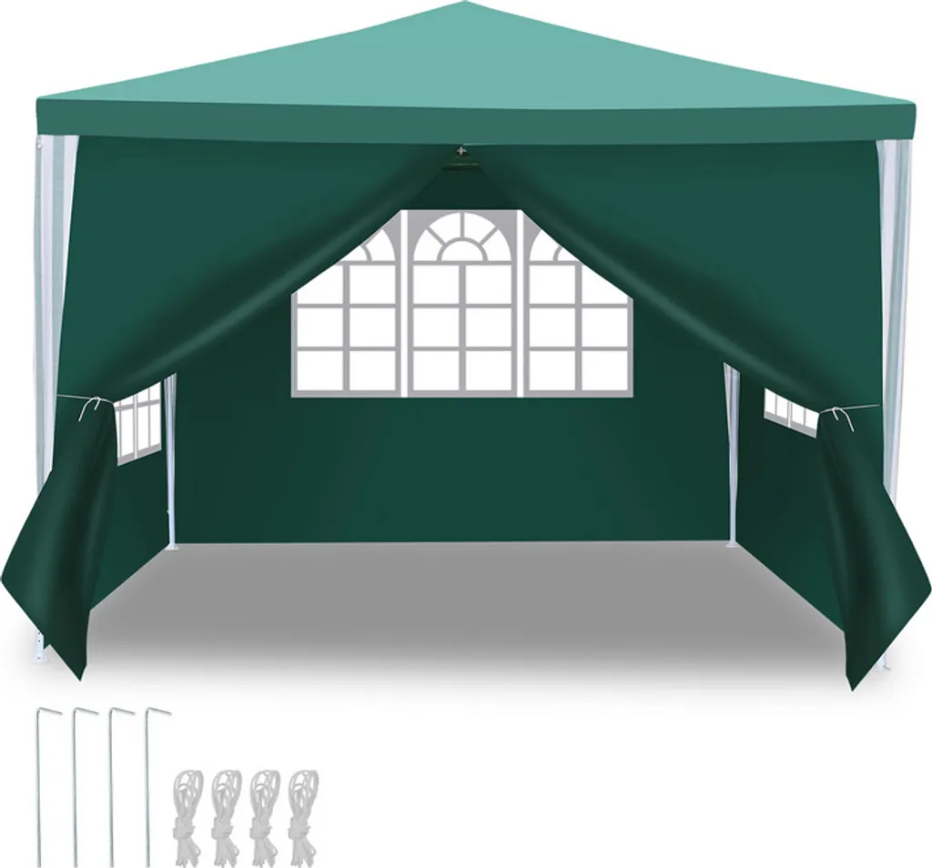 TolleTour Tensostruttura 3x3m Verde | Padiglione Acciaio Anti-Corrosione