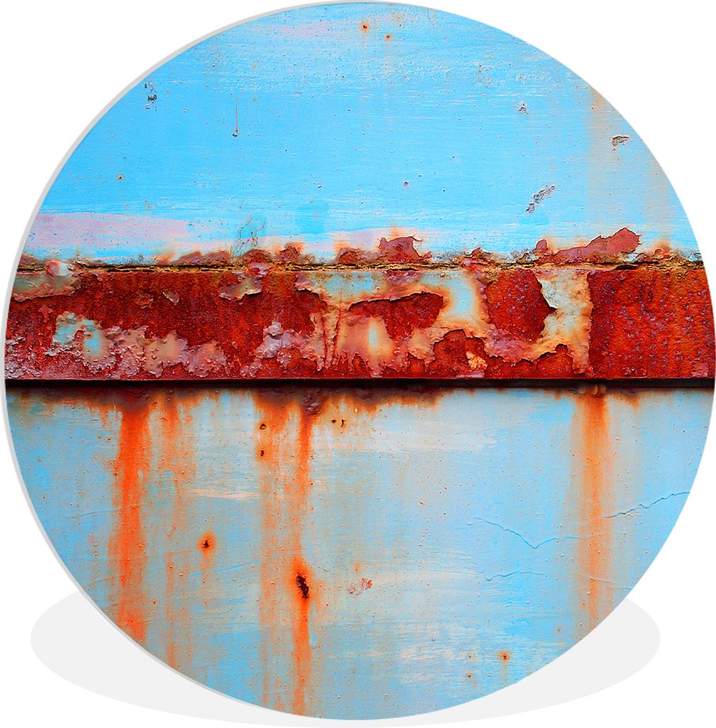 MuchoWow Rundes Wandbild - Runde Bilder Metalle - Rost - Vintage - Stahl Ø 90 cm Kreis Wanddekoration Kunststoff - Wandkreis - Wandschmuck - Wan...