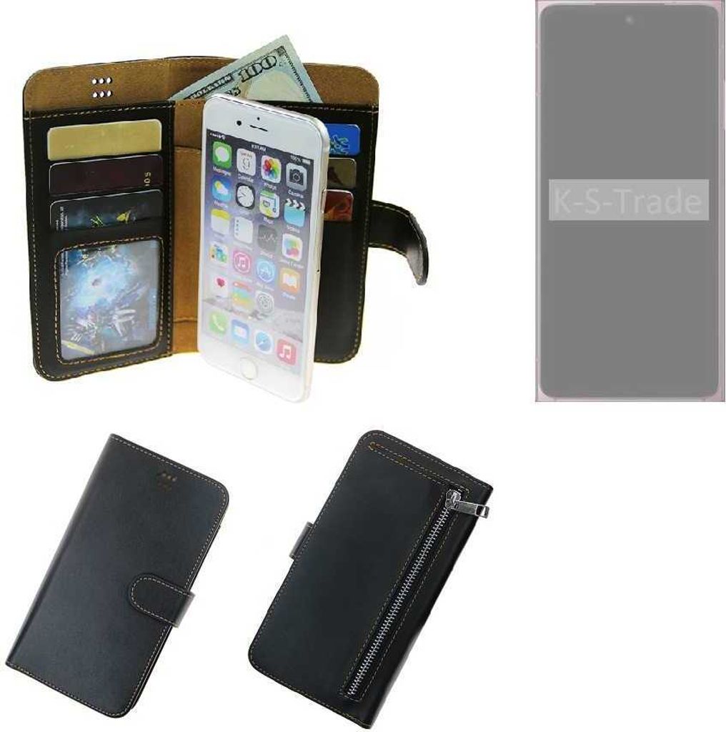 K-S-Trade Schutz Hülle kompatibel mit HMD Skyline Klapphülle Case Phone cover Slim Handytasche Handy Hülle schwarz aus Kunstleder (1 Stk)