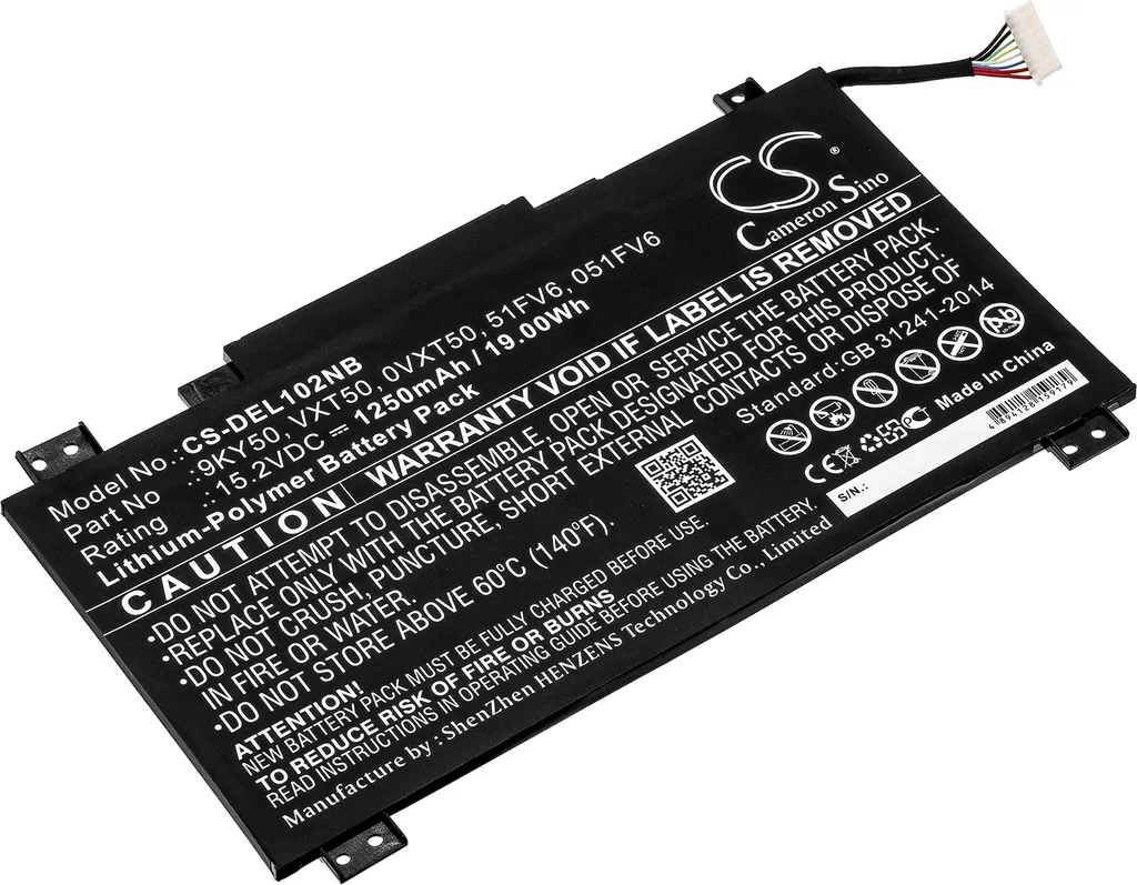 TECHTEK Batteria notebook compatibile con [Dell] Latitude 10 STE2 sostituisce 051FV6, per 0VXT50, per 51FV6, per 9KY50, per VXT50